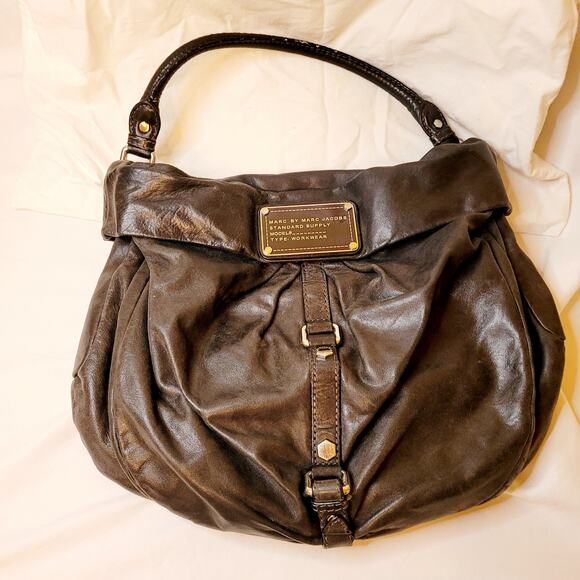 Marc by Marc Jacobs standard supply black leather large hobo bag - Picture 1 of 14